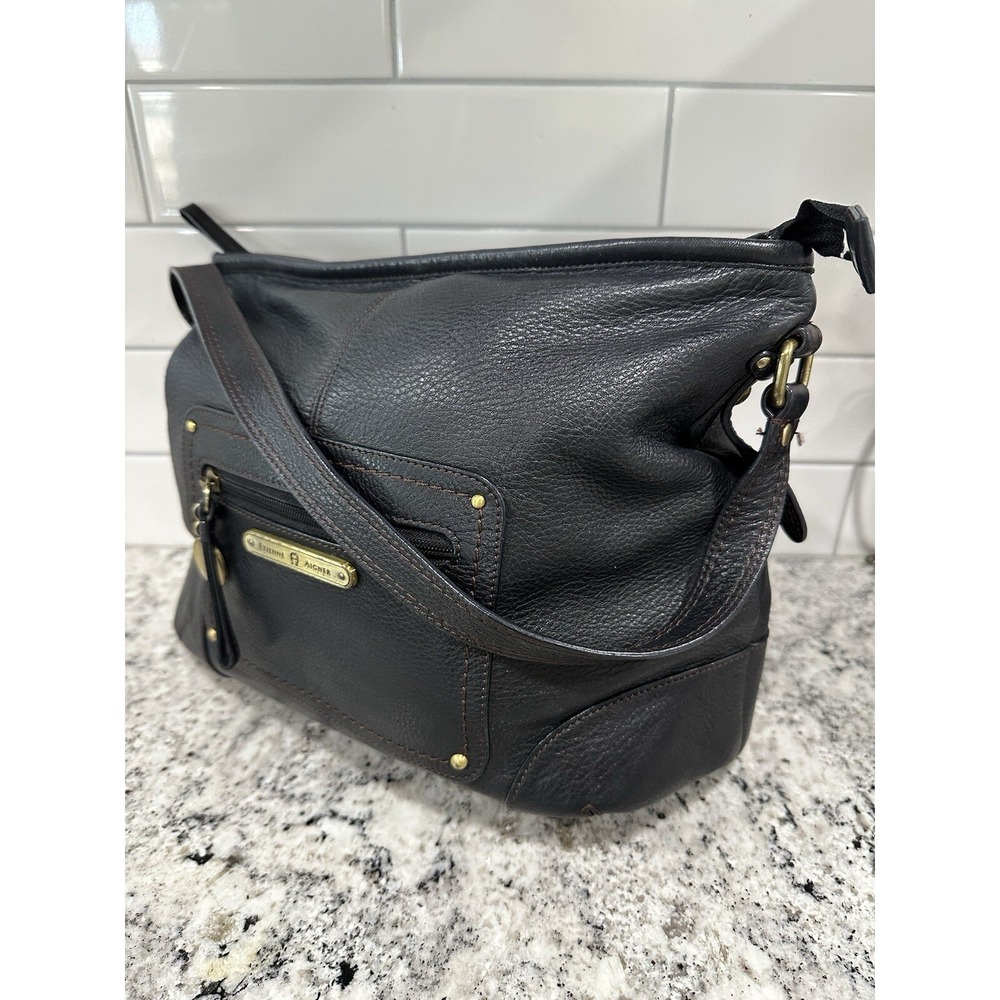 Entienneโ Aigner Hobo Leather Black Bag- Rare Design